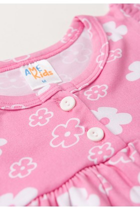 Vestido Curto Menina Liganete - Floral Rosa - Ame Kids