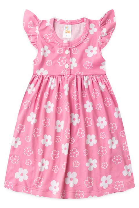 Vestido Curto Menina Liganete - Floral Rosa - Ame Kids