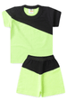 Conjunto de Blusa e Shorts Meia Malha Menino - Verde e Preto -  Ame Kids