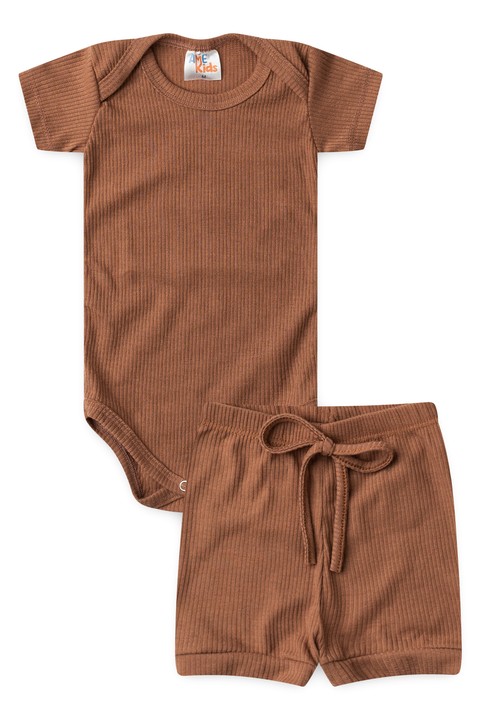 Conjunto Canelado Light Curto - Doce de Leite - Ame Kids