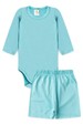 Conjunto Body e Short Infantil Proteção Uv - Turquesa - Ame Kids