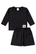 Conjunto Blusa e Short Infantil Proteção Uv - Preto - Ame Kids