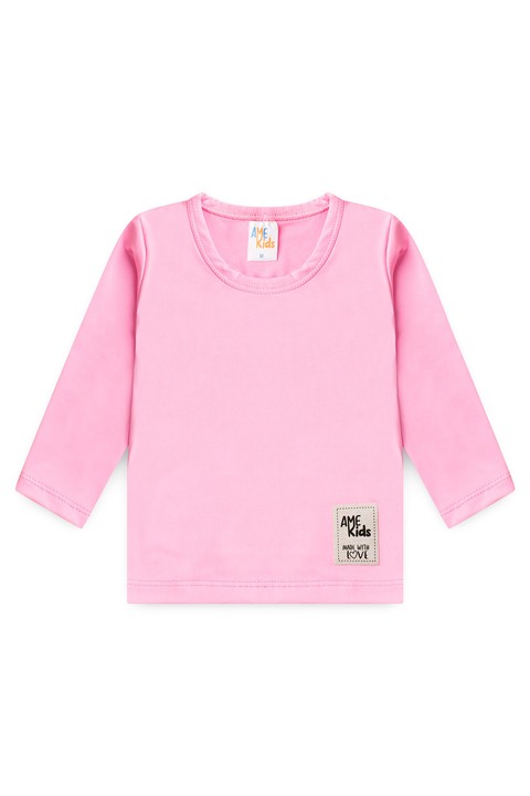Conjunto Blusa e Short Infantil Proteção Uv - Rosa - Ame Kids