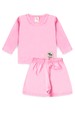 Conjunto Blusa e Short Infantil Proteção Uv - Rosa - Ame Kids
