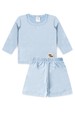 Conjunto Blusa e Short Infantil Proteção Uv - Azul Bebê  - Ame Kids