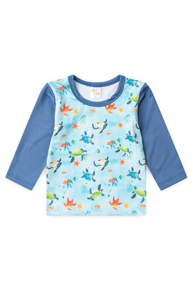 Conjunto Blusa e Short Infantil Proteção Uv - Fundo do Mar - Ame Kids