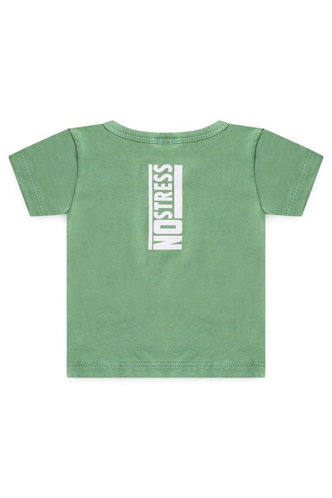 Conjunto Blusa No Stress e Shorts Menino - Verde - Ame Kids