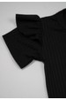 Conjunto Body Canelado Curto Menina - Preto - Ame Kids
