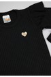 Conjunto Body Canelado Curto Menina - Preto - Ame Kids