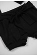 Conjunto Body Canelado Curto Menina - Preto - Ame Kids