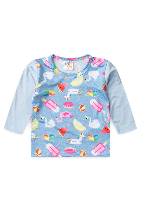 Conjunto Blusa e Short Infantil Proteção Uv - Piscina - Ame Kids