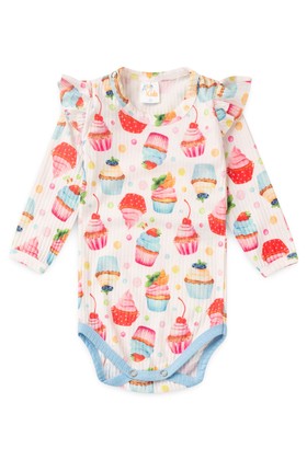 Conjunto Body Canelado Menina -  Cupcake - Ame Kids