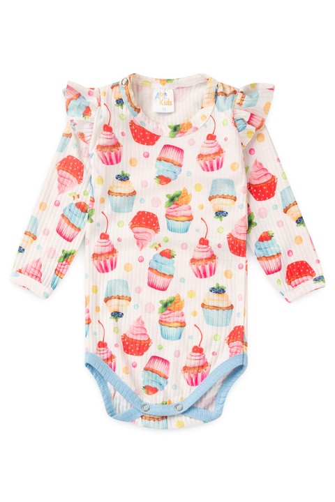 Conjunto Body Canelado Menina -  Cupcake - Ame Kids