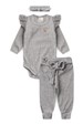 Conjunto Body Canelado Menina - Mescla - Ame Kids