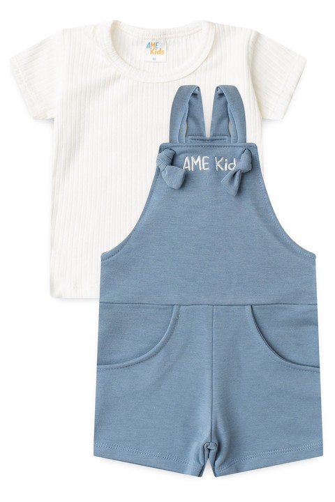 Conjunto Jardineira e Blusa - Azul - Ame Kids