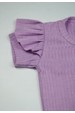 Conjunto Body Canelado Curto Menina - Lilás - Ame Kids