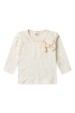 Conjunto Blusa Lacinho e Calça Suedine - Off-White - Ame Kids