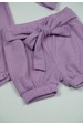 Conjunto Body Canelado Curto Menina - Lilás - Ame Kids