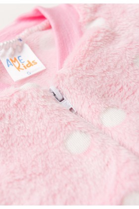 Macacão Fleece - Poá Rosa - Ame Kids