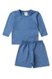 Conjunto Blusa e Short Infantil Proteção Uv - No Stress Azul - Ame Kids