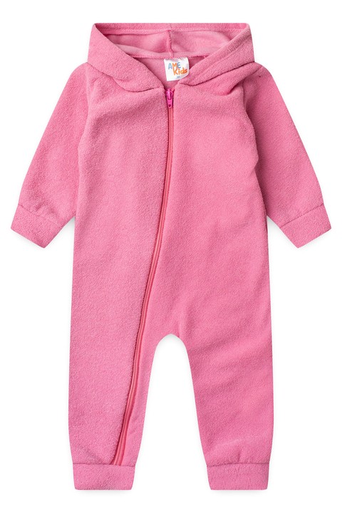 Macacão Bouclé - Rosa Barbie - Ame Kids