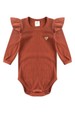 Conjunto Body Canelado Menina - Avelã - Ame Kids