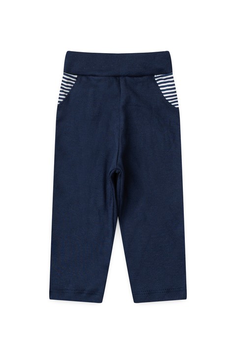 Conjunto Infantil Bebê Meia Estação Blusa Listrada e Calça Menino - Azul Marinho - Ame Kids
