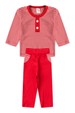 Conjunto de Blusa Listrada e Calça Menino - Vermelho - Ame Kids