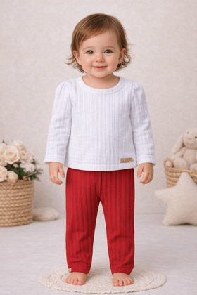 Conjunto Blusa e Calça Sunset - Branco - Ame Kids