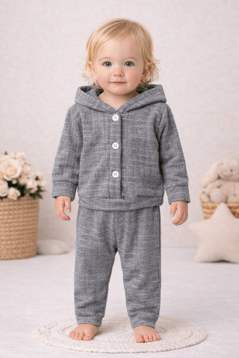 Conjunto Blusa e Calça Bouclé Quadriculado - Mescla  - Ame Kids