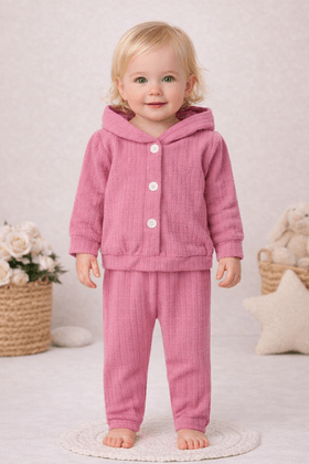 Conjunto Blusa e Calça Bouclé Quadriculado - Rosa Barbie - Ame Kids