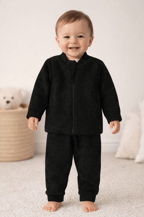 Conjunto Blusa e Calça Bouclé - Preto - Ame Kids
