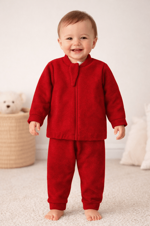 Conjunto Blusa e Calça Bouclé - Vermelho - Ame Kids