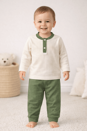 Conjunto Blusa Manga Longa e Calça Moscou - Verde - Ame Kids