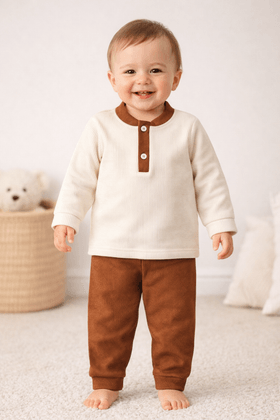 Conjunto Blusa Manga Longa e Calça Moscou - Avelã - Ame Kids