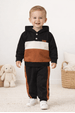 Conjunto Casaco e Calça Moletom - Tricolor Preto - Ame Kids