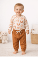 Conjunto Body Canelado Menino - Avelã- Ame Kids