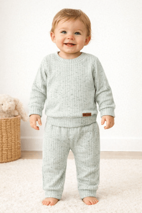 Conjunto Blusa Manga Longa e Calça Brush - Verde - Ame Kids