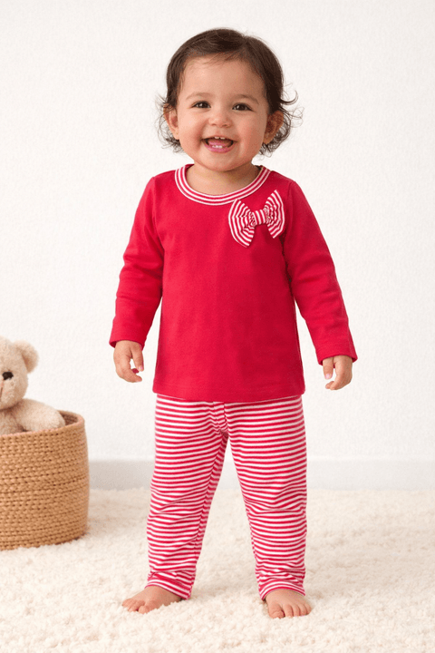 Conjunto Blusa Lacinho e Calça Suedine - Rosa Pink - Ame Kids