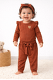 Conjunto Body Canelado Menina - Avelã - Ame Kids