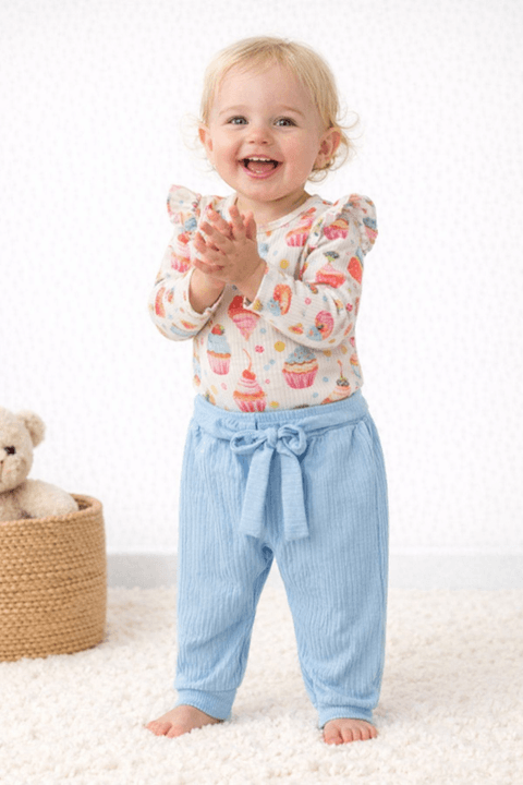 Conjunto Body e Calça Canelada Menina - Cupcake - Ame Kids