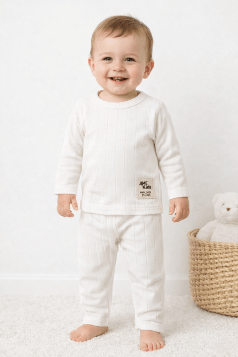 Conjunto Blusa e Calça Milano - Off-White - Ame Kids