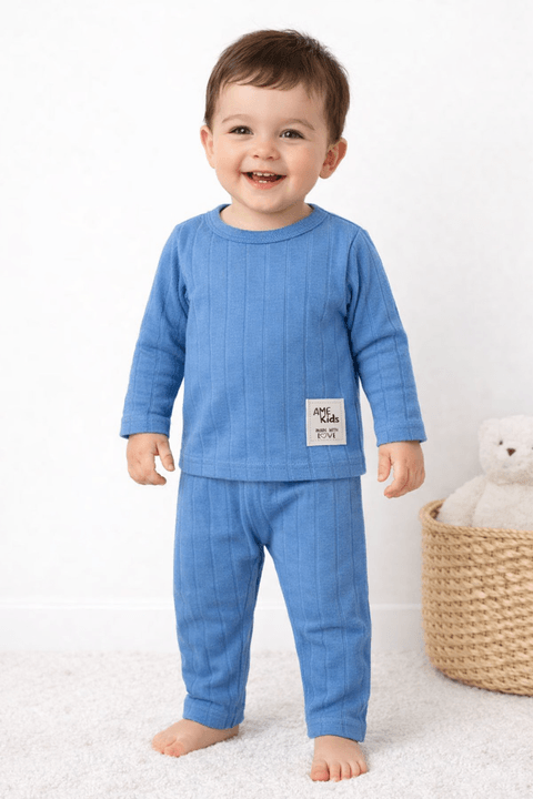 Conjunto Blusa e Calça Milano - Azul Rivera - Ame Kids