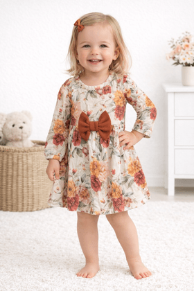 Vestido Manga Longa - Floral Terra - Ame Kids