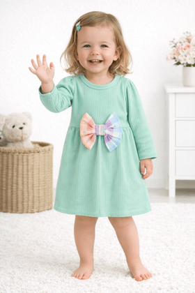 Vestido Manga Longa - Menta - Ame Kids