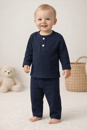 Conjunto Blusa Manga Longa e Calça Moscou - Azul Marinho - Ame Kids