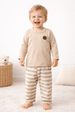 Conjunto Blusa Manga Longa e Calça Ecosustentável - Areia - Ame Kids