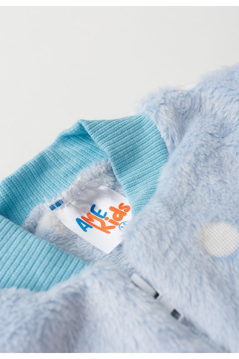 Macacão Fleece - Poá Azul - Ame Kids
