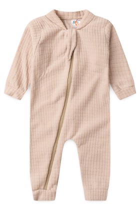 Macacão Bouclé Quadriculado - Creme - Ame Kids