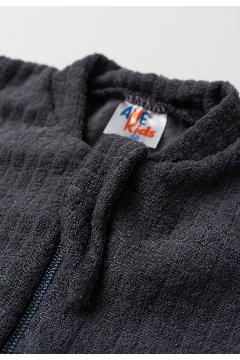Macacão Bouclé Quadriculado - Chumbo - Ame Kids